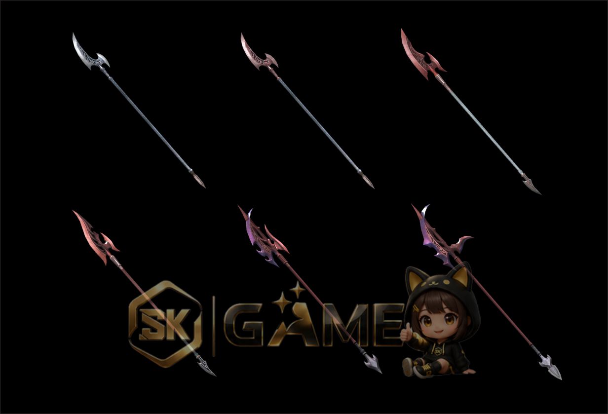 3D素材-长毛套-6把武器套装一键导入下载即可使用